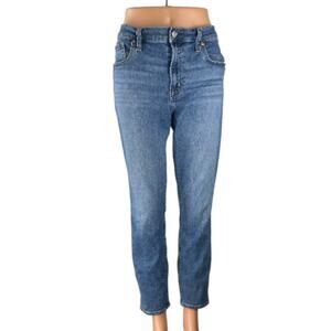 Gap True Skinny Mid Rise Women's Blue Medium Wash Ankle Denim Jeans Size 33